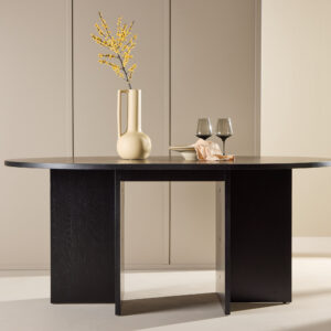 Strada – Table à manger rectangulaire – Noir – ⌀120 cm