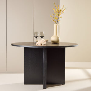 Strada – Table à manger rectangulaire – Noir – ⌀120 cm