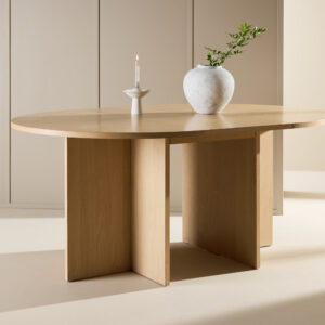 Strada – Table à manger rectangulaire – Blanchi – ⌀120 cm