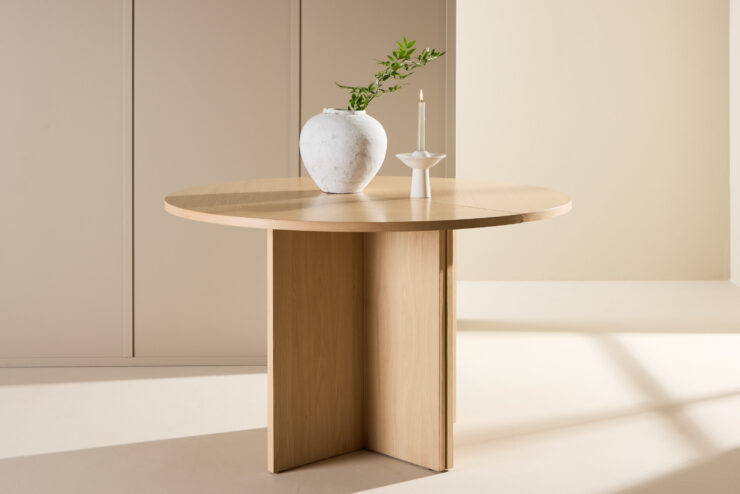 Strada – Table à manger rectangulaire – Blanchi – ⌀120 cm