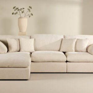 Amalfi – Canapé d&rsquo;angle – Beige, Noir – 107 x 85 x 182 x 297 cm