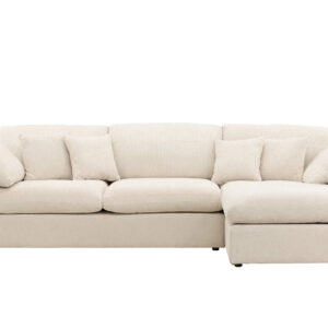 Amalfi – Canapé d&rsquo;angle – Beige, Noir – 107 x 85 x 182 x 297 cm