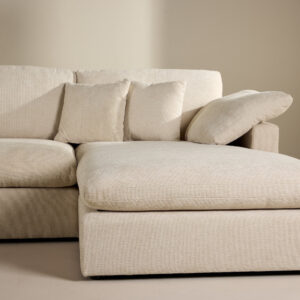 Amalfi – Canapé d&rsquo;angle – Beige, Noir – 107 x 85 x 182 x 297 cm