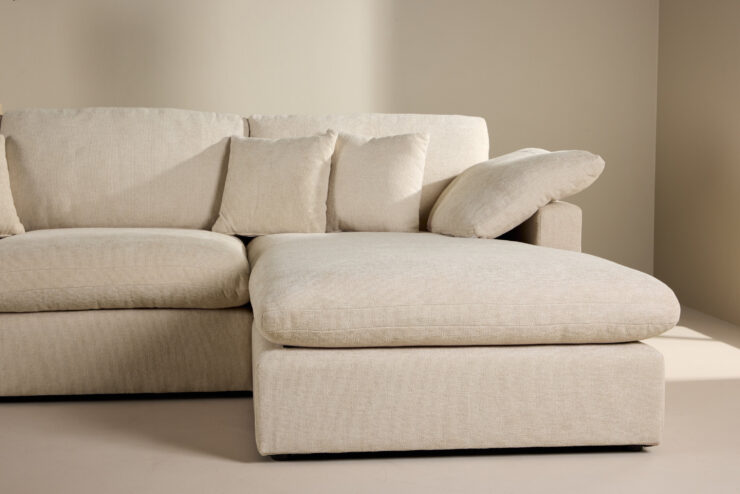Amalfi – Canapé d'angle – Beige, Noir – 107 x 85 x 182 x 297 cm