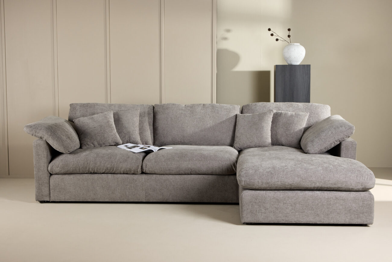 Amalfi – Canapé d’angle – Gris foncé, Noir – 107 x 85 x 182 x 297 cm