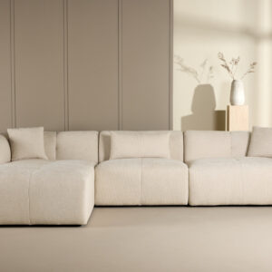 Positano – Canapé d&rsquo;angle – Beige, Noir – 117 x 71 x 335 x 194 cm
