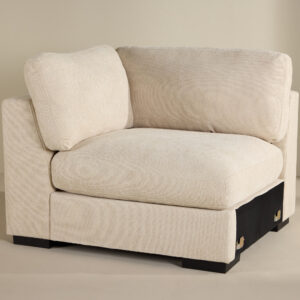 Salerno – Canapé d&rsquo;angle – Beige, Noir – 102 x 86 x 112 cm