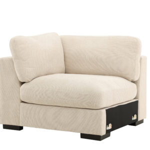 Salerno – Canapé d&rsquo;angle – Beige, Noir – 102 x 86 x 112 cm