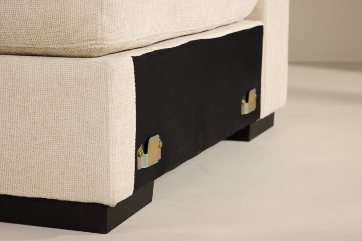 Salerno – Canapé d'angle – Beige, Noir – 102 x 86 x 112 cm