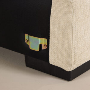 Salerno – Canapé d&rsquo;angle – Beige, Noir – 102 x 86 x 112 cm