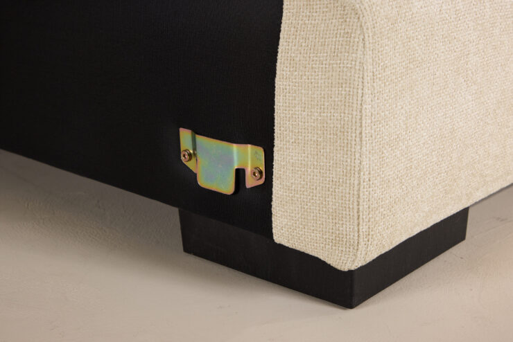 Salerno – Canapé d'angle – Beige, Noir – 102 x 86 x 112 cm