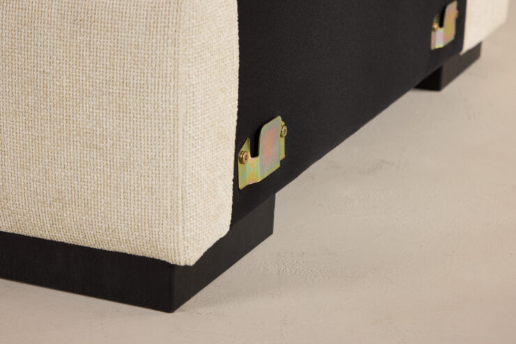 Salerno – Canapé d'angle – Beige, Noir – 102 x 86 x 87 cm