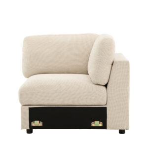 Salerno – Canapé d&rsquo;angle – Beige, Noir – 99 x 86 x 99 cm