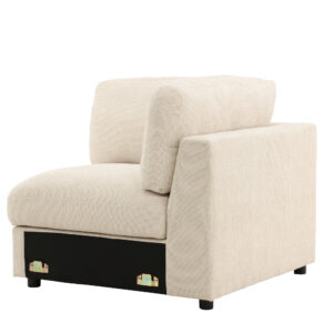 Salerno – Canapé d&rsquo;angle – Beige, Noir – 99 x 86 x 99 cm