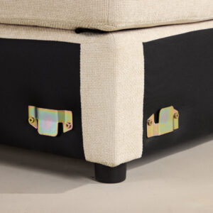 Salerno – Canapé d&rsquo;angle – Beige, Noir – 99 x 86 x 99 cm