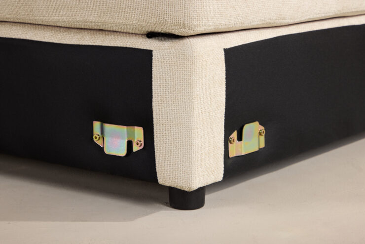 Salerno – Canapé d'angle – Beige, Noir – 99 x 86 x 99 cm