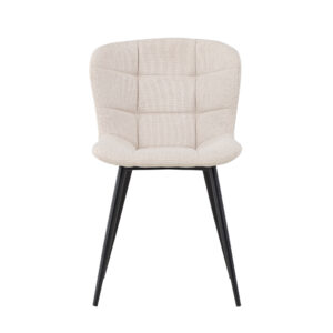 Lily – Chaise de salle à manger – Beige, Noir – 56 x 80 x 51 cm