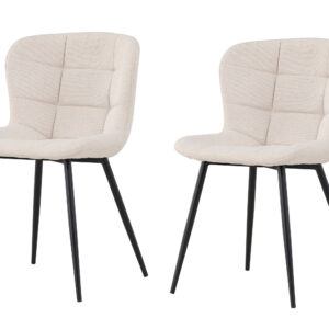 Lily – Chaise de salle à manger – Beige, Noir – 56 x 80 x 51 cm