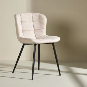 Lily – Chaise de salle à manger – Beige, Noir – 56 x 80 x 51 cm