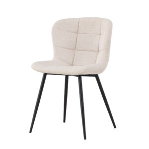 Lily – Chaise de salle à manger – Beige, Noir – 56 x 80 x 51 cm