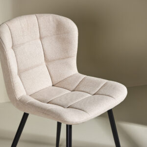 Lily – Chaise de salle à manger – Beige, Noir – 56 x 80 x 51 cm