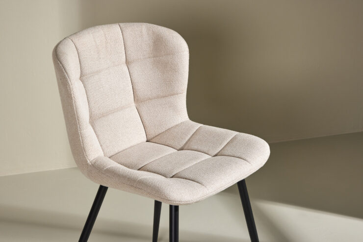 Lily – Chaise de salle à manger – Beige, Noir – 56 x 80 x 51 cm