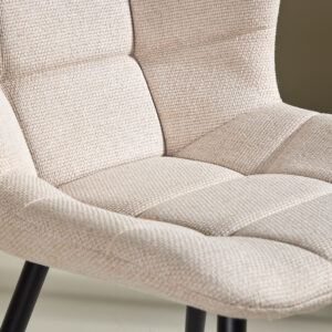 Lily – Chaise de salle à manger – Beige, Noir – 56 x 80 x 51 cm