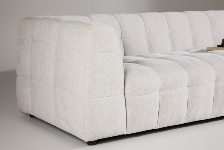 Malou – Canapé 3 places – Beige, Noir – 98 x 70 x 238 cm