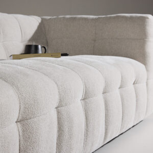 Malou – Canapé 3 places – Beige, Noir – 98 x 70 x 238 cm
