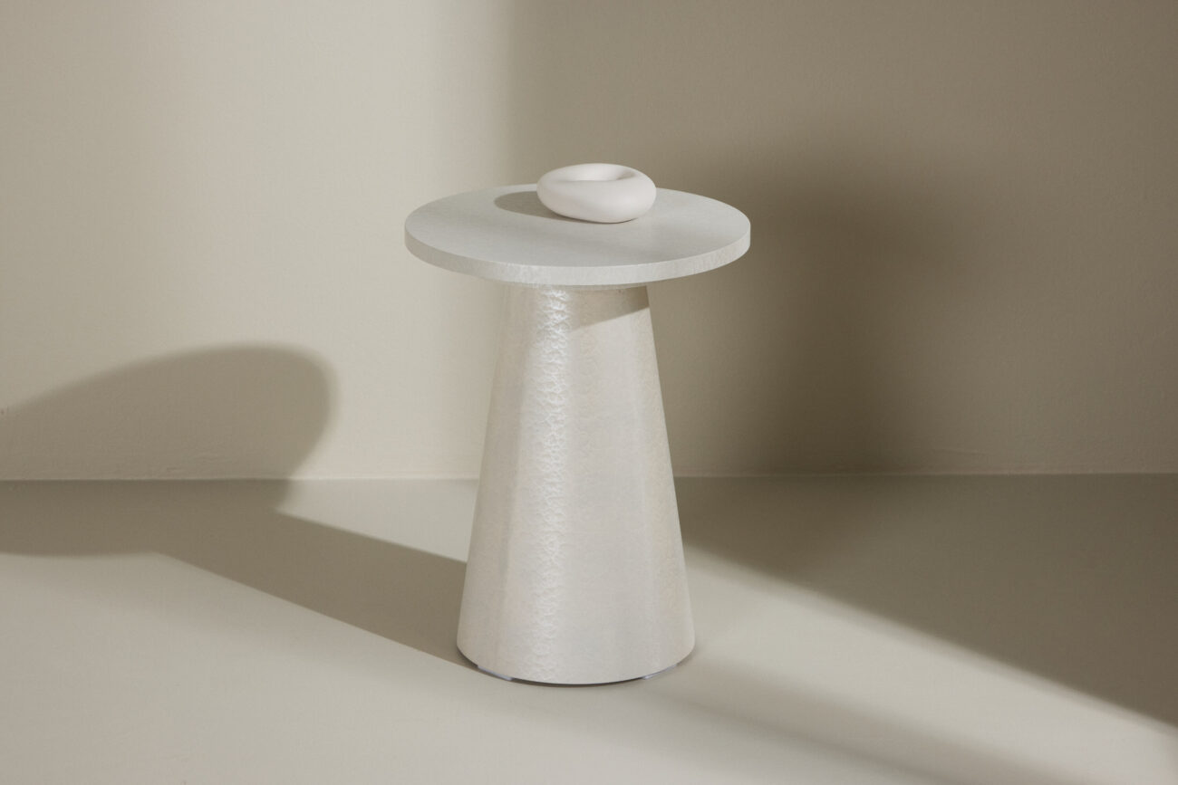 Lanzo – Table d’appoint – Blanc – ⌀35 cm