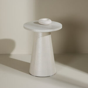 Lanzo – Table d&rsquo;appoint – Blanc – ⌀35 cm