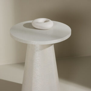 Lanzo – Table d&rsquo;appoint – Blanc – ⌀35 cm