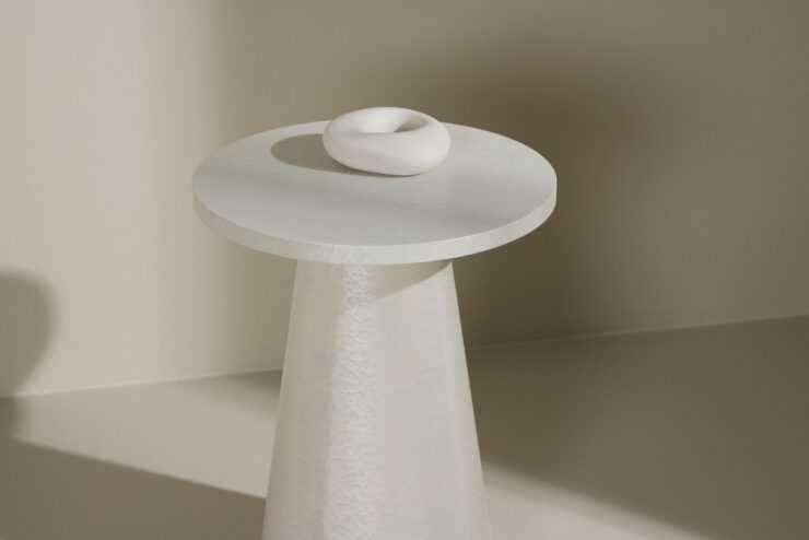 Lanzo – Table d'appoint – Blanc – ⌀35 cm