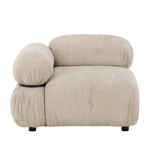 Mika – Module de canapé – Beige, Noir – 95 x 70 x 95 cm