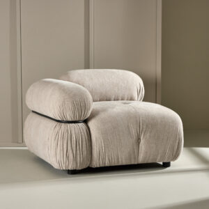 Mika – Module de canapé – Beige, Noir – 95 x 70 x 95 cm