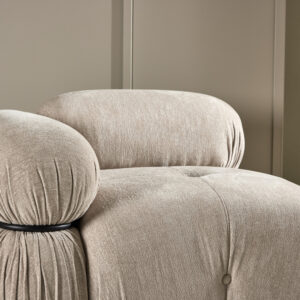 Mika – Module de canapé – Beige, Noir – 95 x 70 x 95 cm