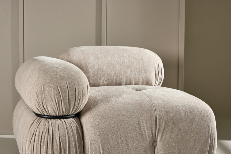Mika – Module de canapé – Beige, Noir – 95 x 70 x 95 cm