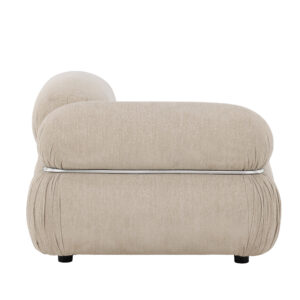 Mika – Module de canapé – Beige, Noir, Chrome – 95 x 70 x 95 cm