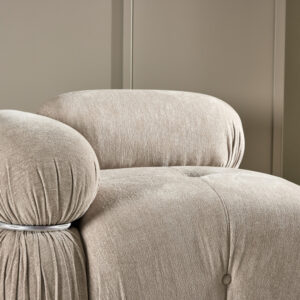 Mika – Module de canapé – Beige, Noir, Chrome – 95 x 70 x 95 cm