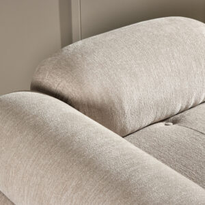 Mika – Module de canapé – Beige, Noir, Chrome – 95 x 70 x 95 cm