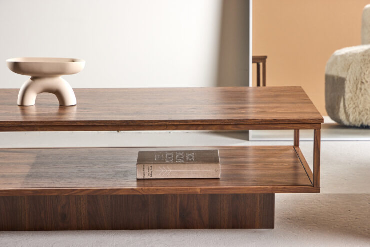Maglehem – Table basse – Noyer – 130 x 60 cm