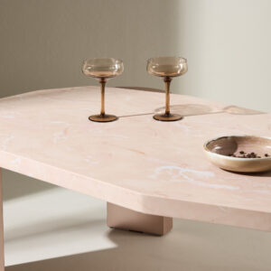 Kres – Table basse – Doré, Rose – 125 x 71 cm