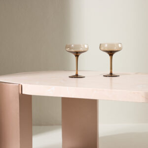 Kres – Table basse – Doré, Rose – 125 x 71 cm