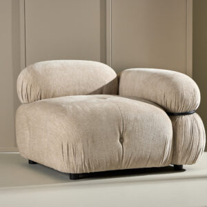 Mika – Module de canapé – Beige, Noir – 95 x 70 x 95 cm