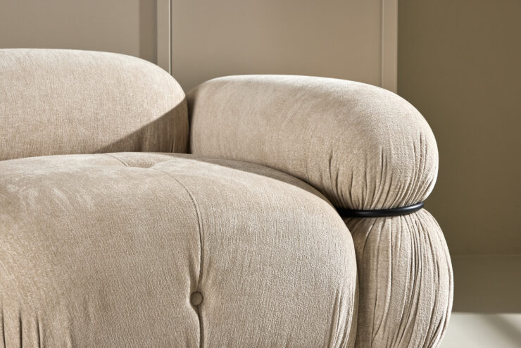 Mika – Module de canapé – Beige, Noir – 95 x 70 x 95 cm