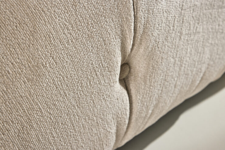 Mika – Module de canapé – Beige, Noir, Chrome – 95 x 70 x 95 cm