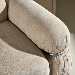 Mika – Module de canapé – Beige, Noir, Chrome – 95 x 70 x 95 cm