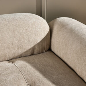Mika – Module de canapé – Beige, Noir, Chrome – 95 x 70 x 95 cm