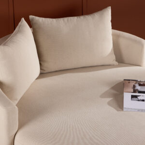 Kelso – Canapé 3 places – Beige, Noir – ⌀150 cm