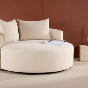 Kelso – Canapé 3 places – Beige, Noir – ⌀150 cm